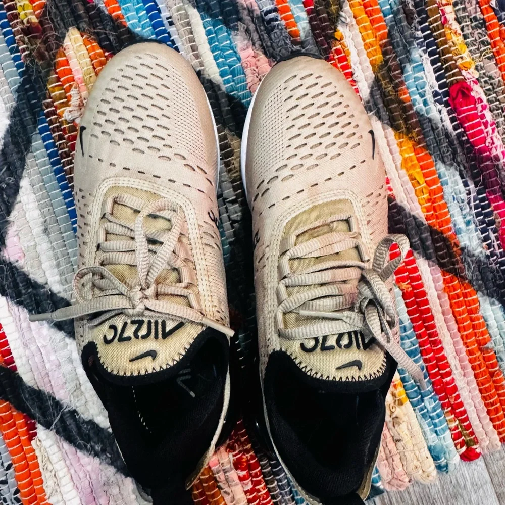 Nike Air Max 270 Beige and Black Sneakers - Picture 2 of 4